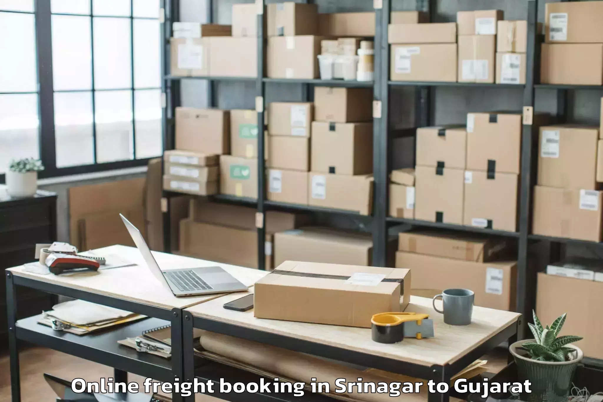 Hassle-Free Srinagar to Delvada Online Freight Booking